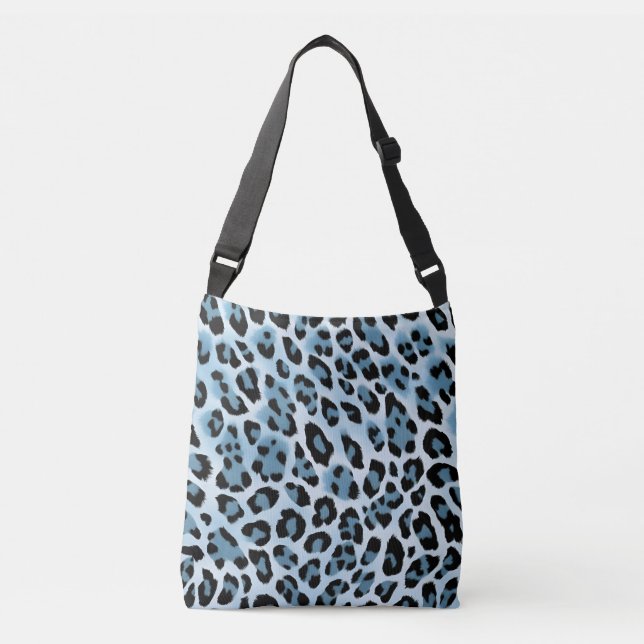 Bolsa Ajustável Impressão de Leopardo Azul Suave (Frente)