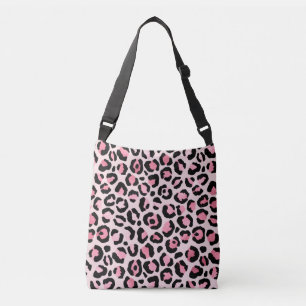 Bolsa Ajustável Impressão de Leopardo Negro e Rosa-Chic