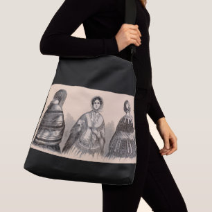 Bolsa Ajustável impressão de moda vitoriana dos anos 80