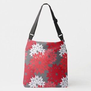 Bolsa Ajustável Impressão floral moderno do quimono, vermelho e