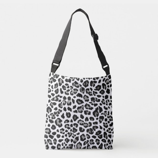 Bolsa Ajustável Impressão Leopardo-da-Neve Branca de cinzas (Frente)