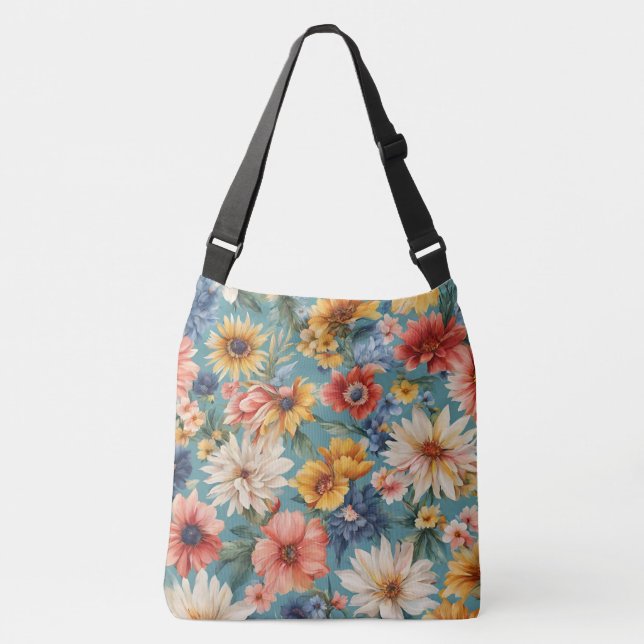 Bolsa Ajustável Incrível e elegante Flores de Verão (Frente)