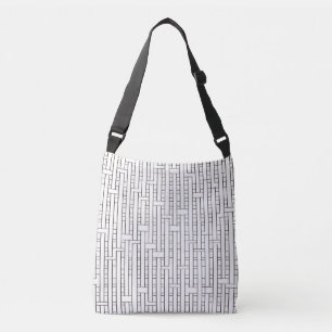 Bolsa Ajustável Industrial Grid-Black e White Modern Minimalista