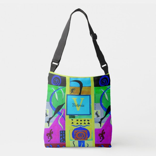 Bolsa Ajustável Inspiração Abstrato de Moda Amarela do Matisse (Frente)