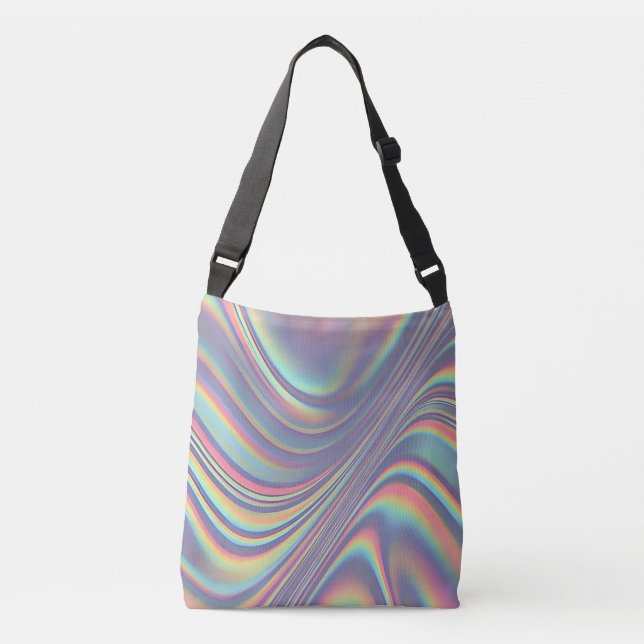 Bolsa Ajustável Iridescent Holographic Swirl Texture (Frente)
