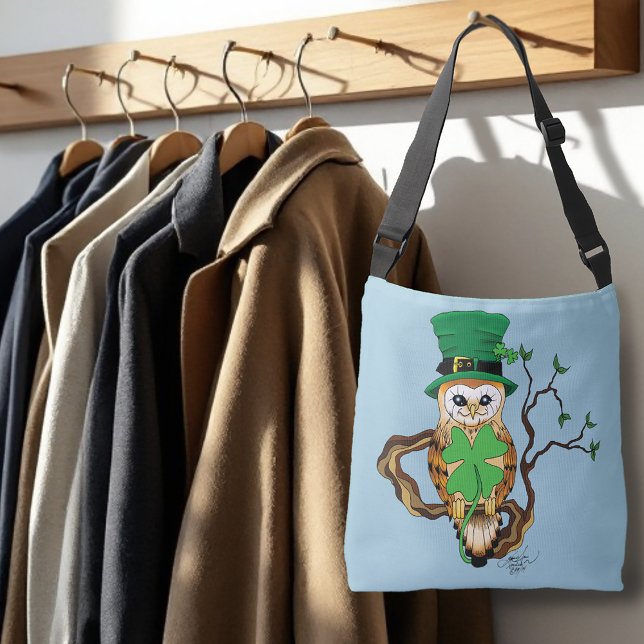 Bolsa Ajustável Irish Clovers Owl Green (Criador carregado)