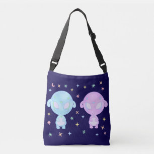 Bolsa Ajustável Irmãs Gêmeas Alien Pastel Arte Kawaii Cósmica Fo