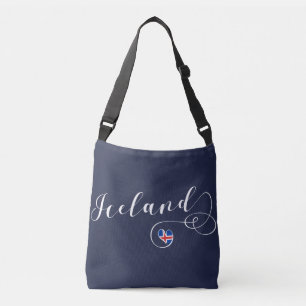 Bolsa Ajustável Islândia Heart Customizable Bag, Islandês