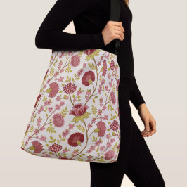 Bolsa Ajustável Jacobean Floral Big Pattern Reds Pinks Dourado Cre