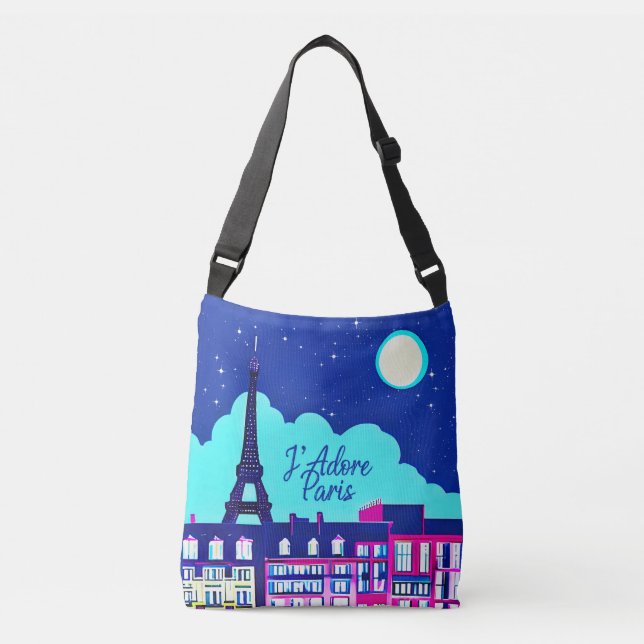 Bolsa Ajustável J'adore Paris - Fantasia Paris sob lua cheia (Frente)