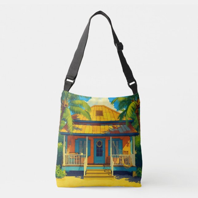 Bolsa Ajustável Jamaican beach cottage (Frente)