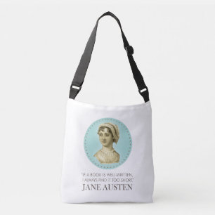 Bolsa Ajustável Jane Austen Retrato e Citação na Leitura