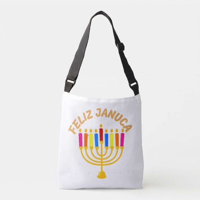 Bolsa Ajustável Januca, Feliz Januca, Menorah, Masada, Janucia (Frente)