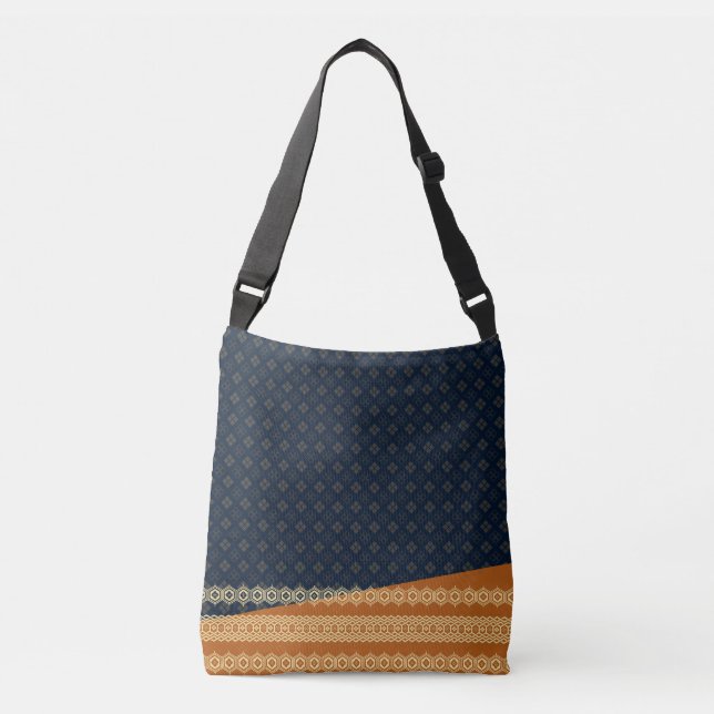 Bolsa Ajustável Japanese Tortoise and Diamond Pattern Gold Navy (Frente)