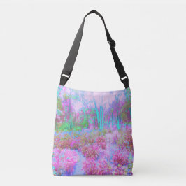 Bolsa Ajustável Jardim Abstrato de Rosa Impressionista e Turquesa