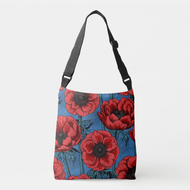 Bolsa Ajustável Jardim de anêmona vermelho (Frente)