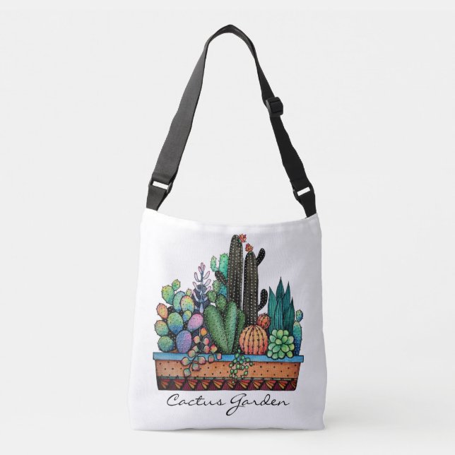 Bolsa Ajustável Jardim De Cactus Caquetado Em Pote (Frente)