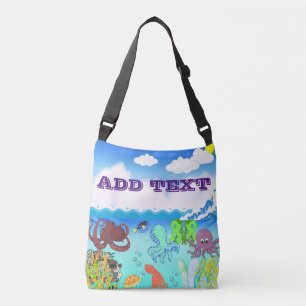 Bolsa Ajustável Jardim de Coral do Mar Profundo de Octopus Ondas d
