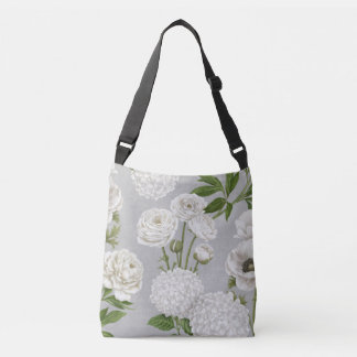 Bolsa Ajustável Jardim de flores brancas da Casa de fazenda Modern