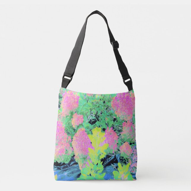 Bolsa Ajustável Jardim de Hydrangea rosa com folhagem amarela (Frente)