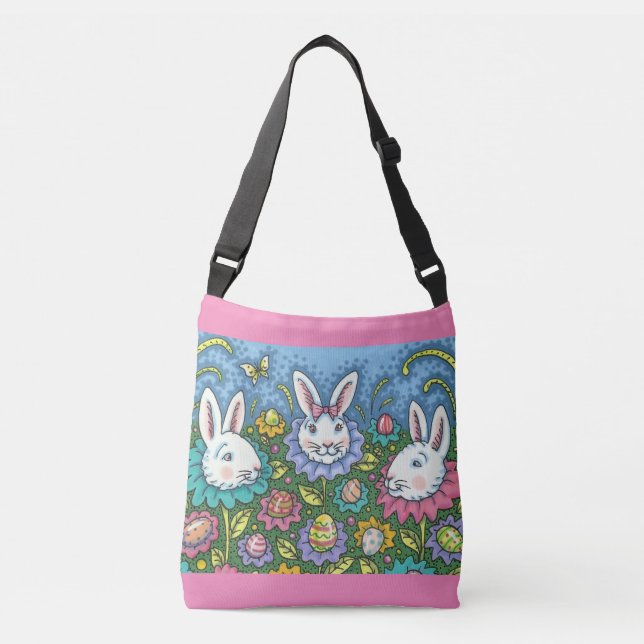 BOLSA AJUSTÁVEL JARDIM DE OVOS ORIENTADORES, FLORES DE COELHO DE B (Frente)