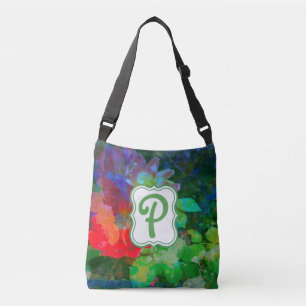 Bolsa Ajustável Jardim de Rosa de Abstrato Monograma Personalizado