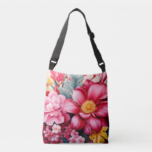 Bolsa Ajustável Jardim Floral Tropical Rosa Exótico