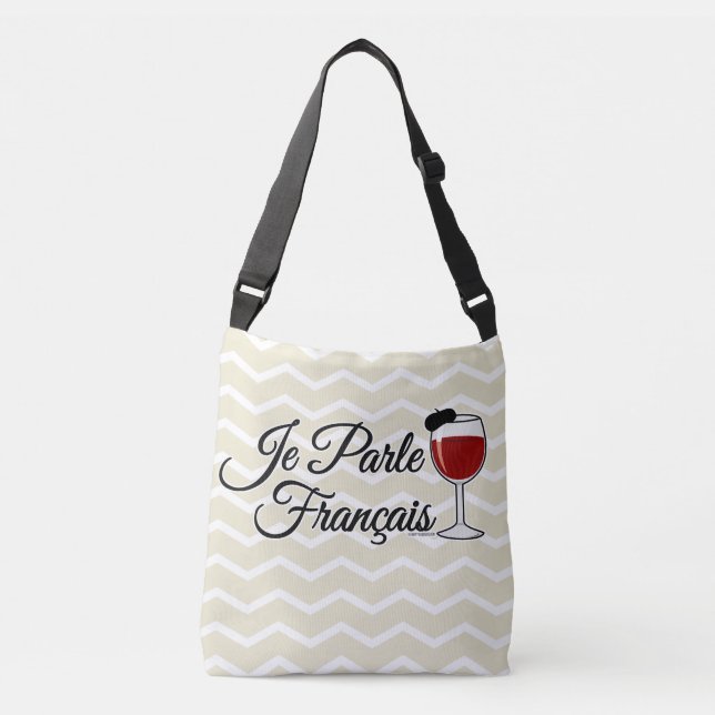Bolsa Ajustável Je Parle Francais falo vinho francês beret (Frente)