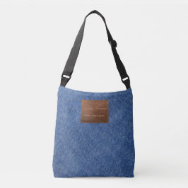 Bolsa Ajustável Jeans Azul Escuro Moderno de Ponta Textura de Cour