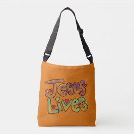 Bolsa Ajustável Jesus Lives Retro Orange Custom Name