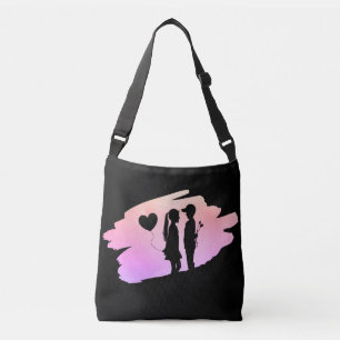 Bolsa Ajustável Jovem Menina De Amor E Garoto Silhueta Bag De Corp