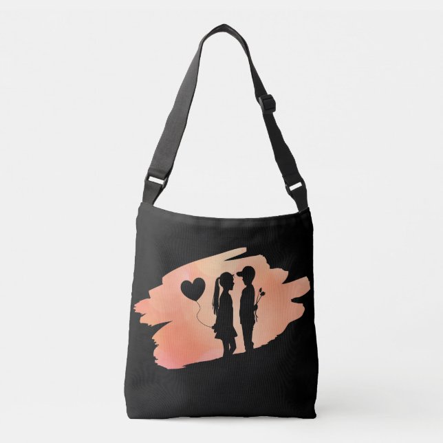 Bolsa Ajustável Jovem Menina E Garoto Silhouette (Frente)