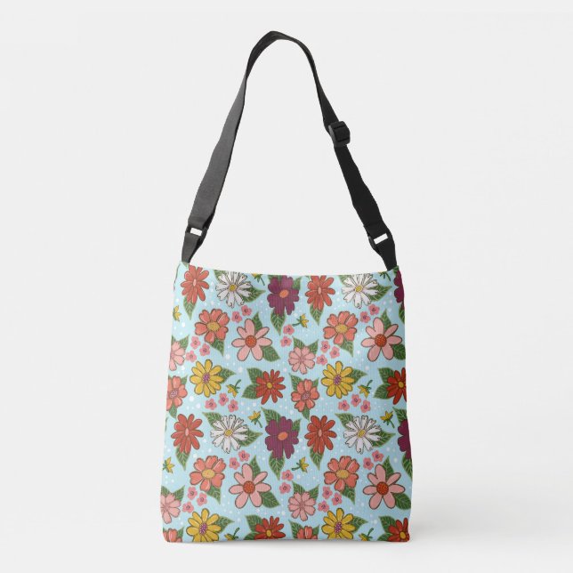 Bolsa Ajustável Joyful Floral Crossbody Bag (Verso)