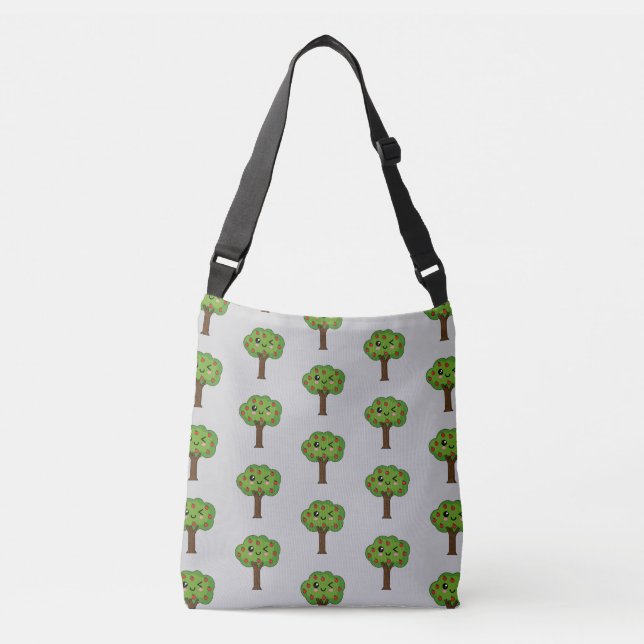 Bolsa Ajustável Kawaii Happy Winking Apple Tree (Frente)