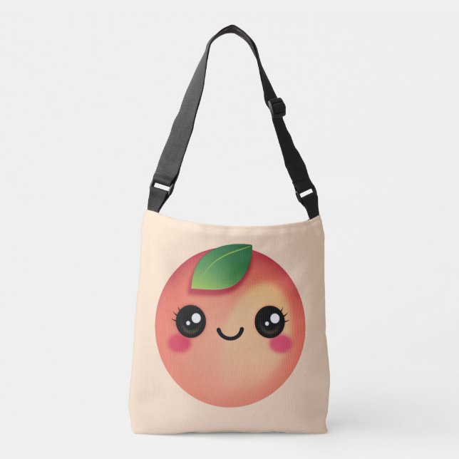 Bolsa Ajustável Kawaii Peach Crossbody Bag (Frente)