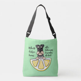 Bolsa Ajustável KiniArt Schnauzer Life Lemons Crossbody Bag