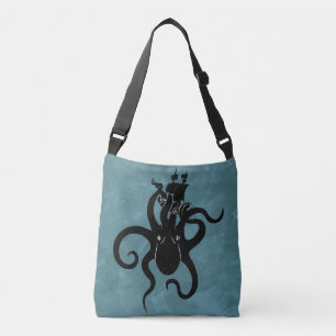 Bolsa Ajustável Kraken Negro e Azul do Oceano Profundo
