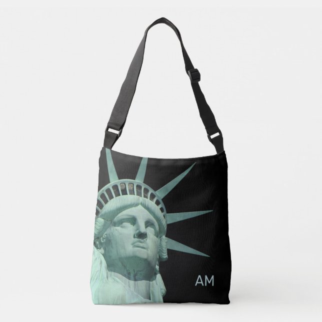 Bolsa Ajustável Lady Liberty e Monograma em Preto (Frente)