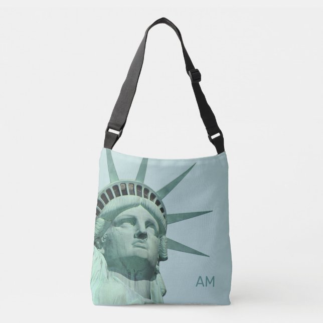 Bolsa Ajustável Lady Liberty e Monograma no Azul Claro (Frente)