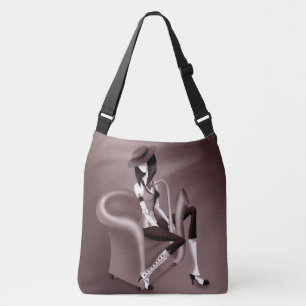 Bolsa Ajustável Lady Saxofonista - Um Saco Crossbody Inspirado No