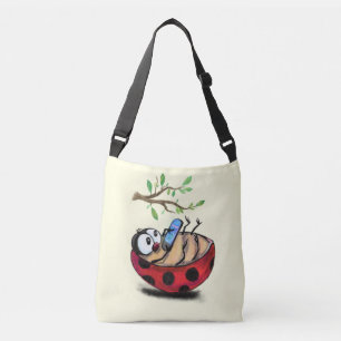 Bolsa Ajustável Ladybug feliz com telefone - Cr de Desenho Engraç