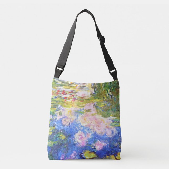 Bolsa Ajustável Lagoa Claude Monet do lírio de água (Frente)