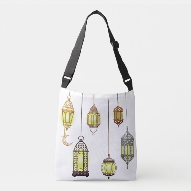 Bolsa Ajustável Lanternas Ramadan Mubarak Oriental Árabe Muçulmano (Frente)