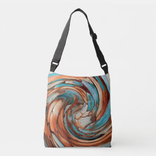 Bolsa Ajustável Laranja-ferrugem N Teal Abstrato
