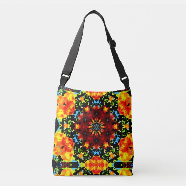 Bolsa Ajustável Laranja Floral (Frente)