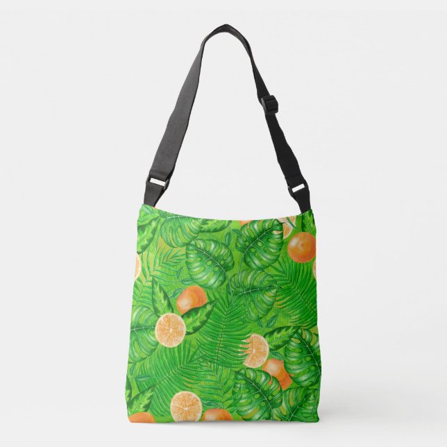 Bolsa Ajustável Laranjas e folhas tropicais (Frente)