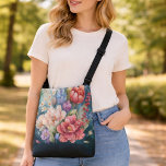 Bolsa Ajustável Large Assorted Floral Dark Colors<br><div class="desc">Be the star this summer in this pretty dark colored floral tote bag with various species of flowers in enlarged patterns</div>