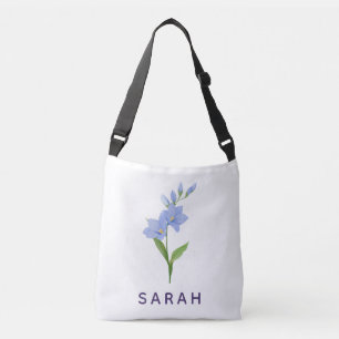 Bolsa Ajustável Larkspur aquarela realeza Nome Personalizado