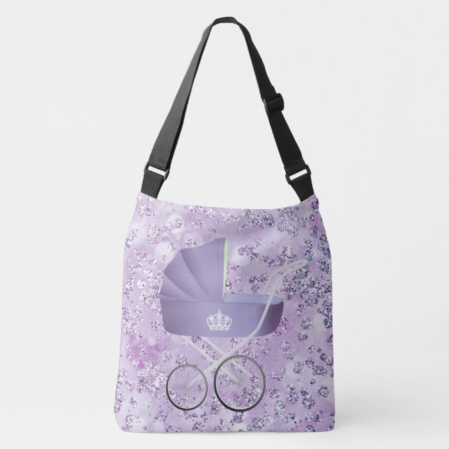 Bolsa Ajustável Lavanda Bebê Carruagem Bling (Frente)
