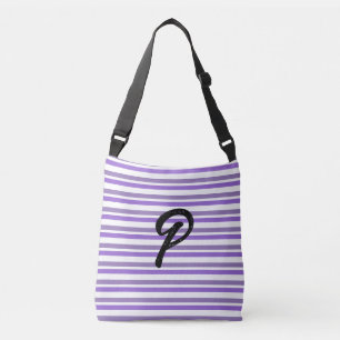 Bolsa Ajustável Lavanda Monograma - Stripes brancas roxas